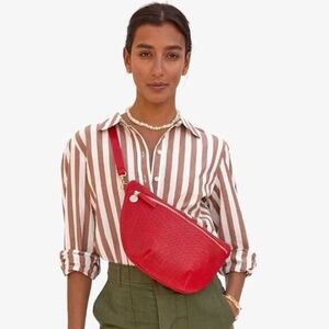 Clare V Red Perforated Grande Fanny